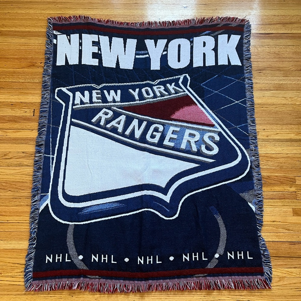 Vintage New York Rangers Throw Blanket / NHL / 90s